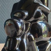 Vintage black ceramic motorcycle table lamp | Harley Davidson style