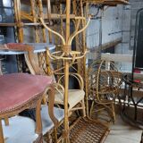 Vintage rattan basket sofa bed - 1950s
