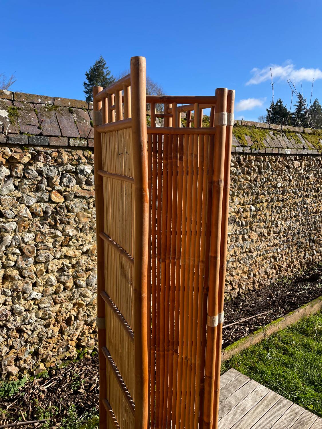 Paravent bambou vintage