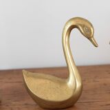 Pair of vintage brass swans