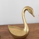 Pair of vintage brass swans
