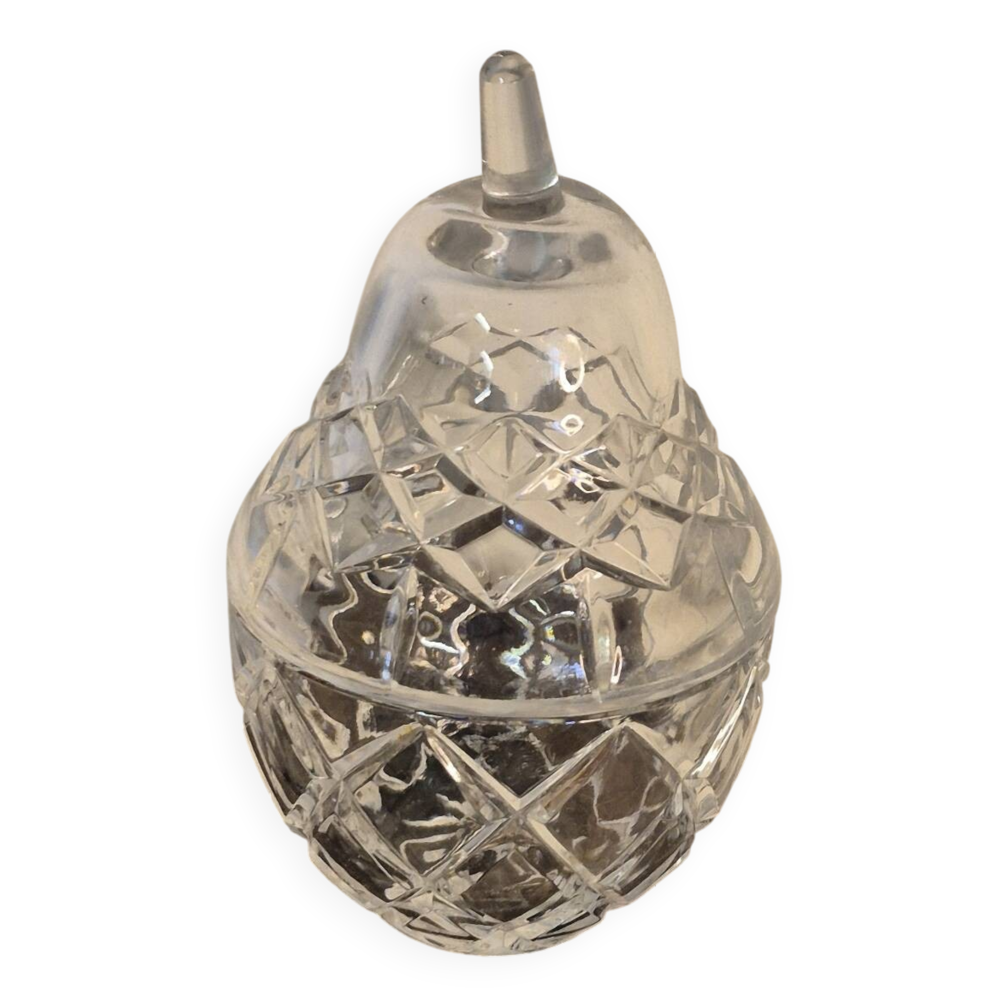 Crystal pear candy bowl