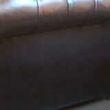 Vintage Brown Leather Chesterfield Tufted Armchair