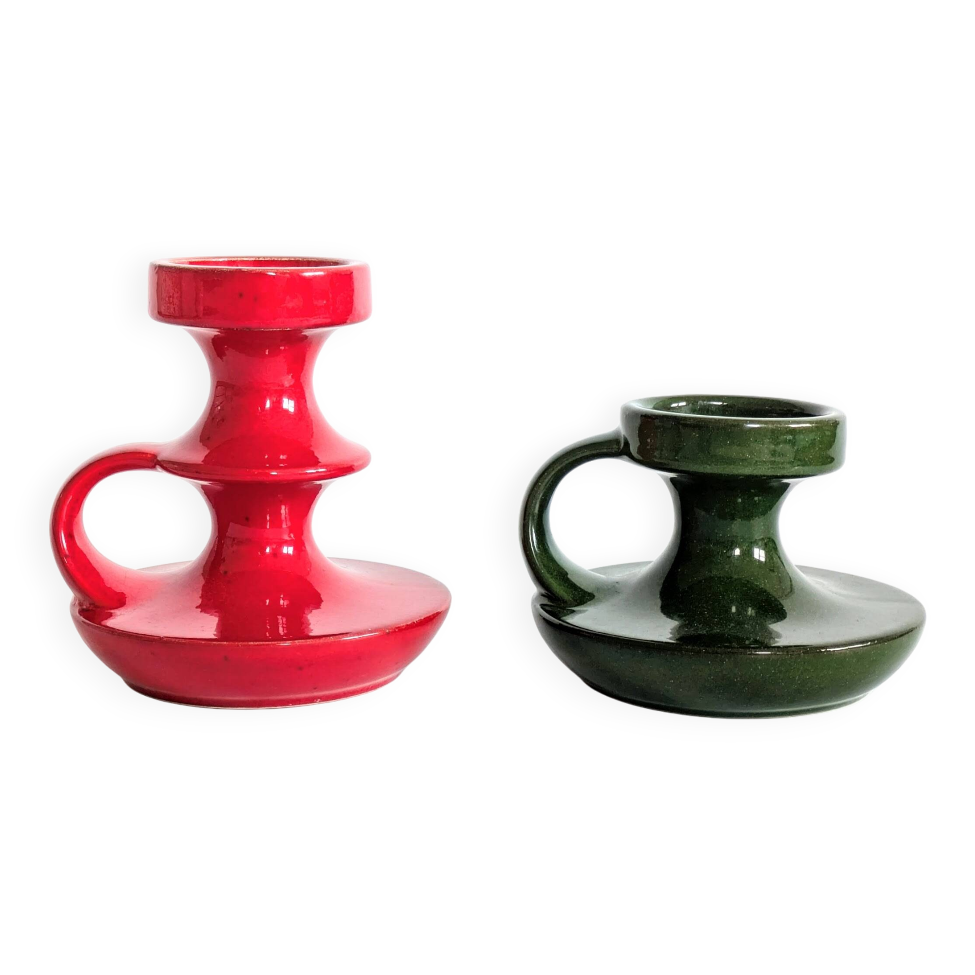 Pair of ceramic candlesticks | Cari Zalloni Steuler Ceramics | Germany, 1960s