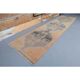 1970s Turkish Oushak handmade runner rug 95x386