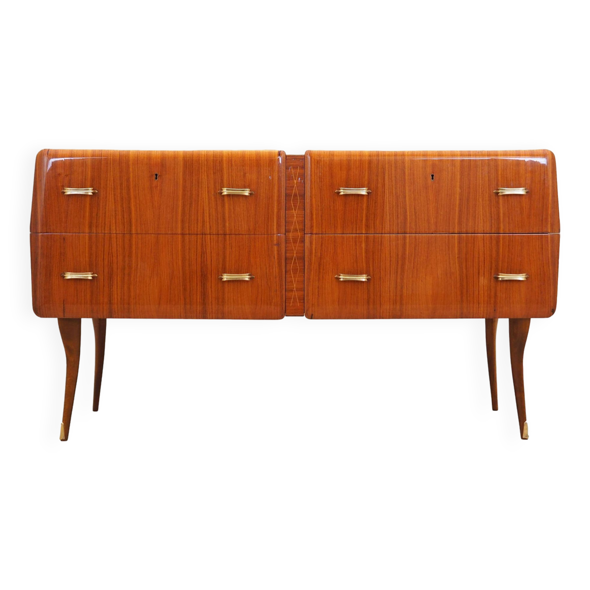 Mahogany chest of drawers, Italian design, 1960s, production: Italy