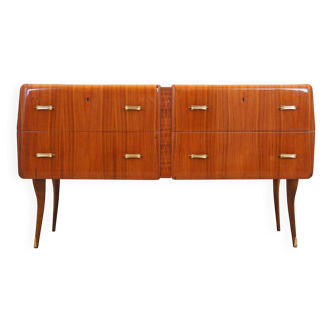 Mahogany chest of drawers, Italian design, 1960s, production: Italy