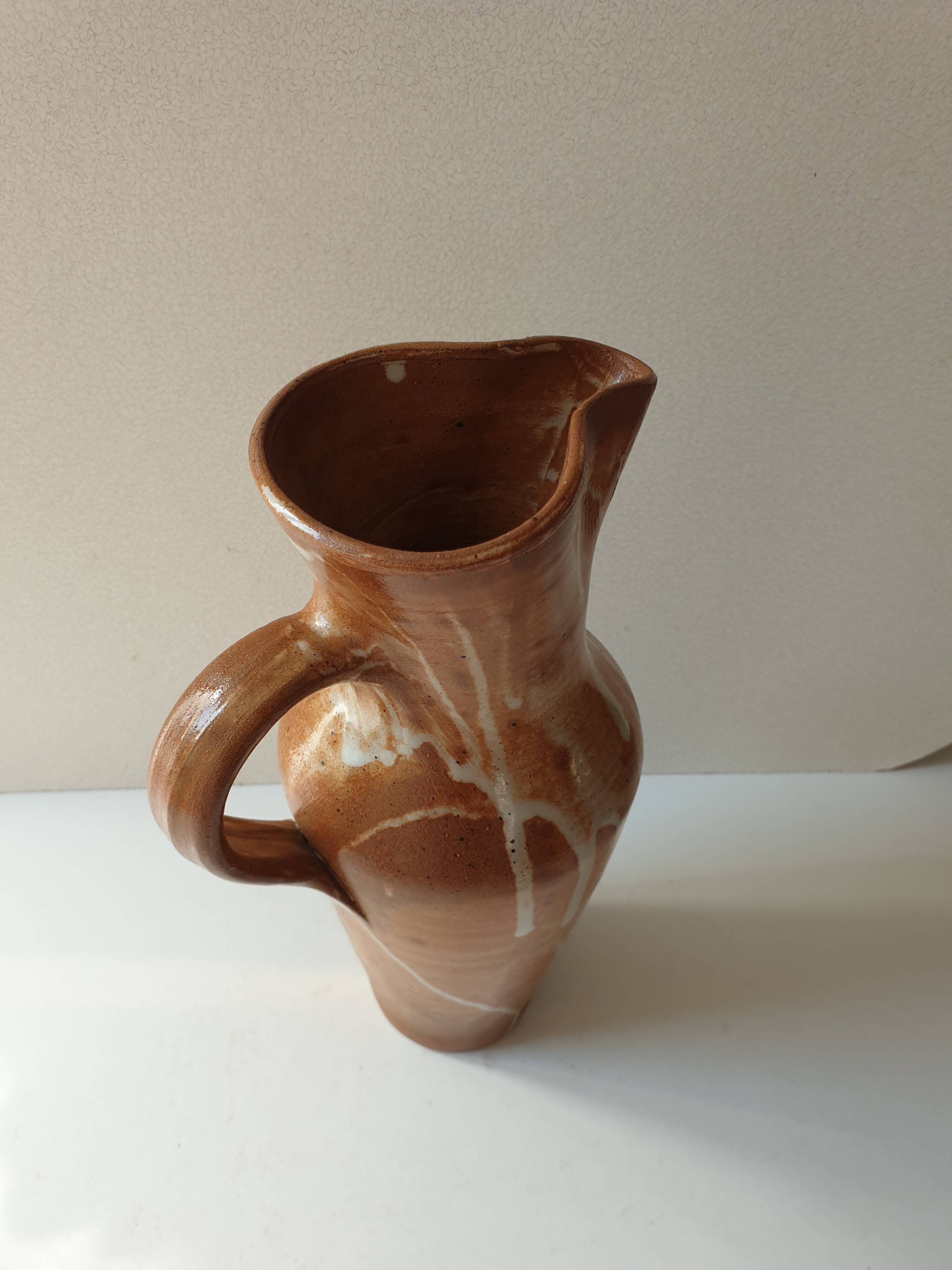 Ceramic pitcher (stoneware) Height 27.5cm - Vintage