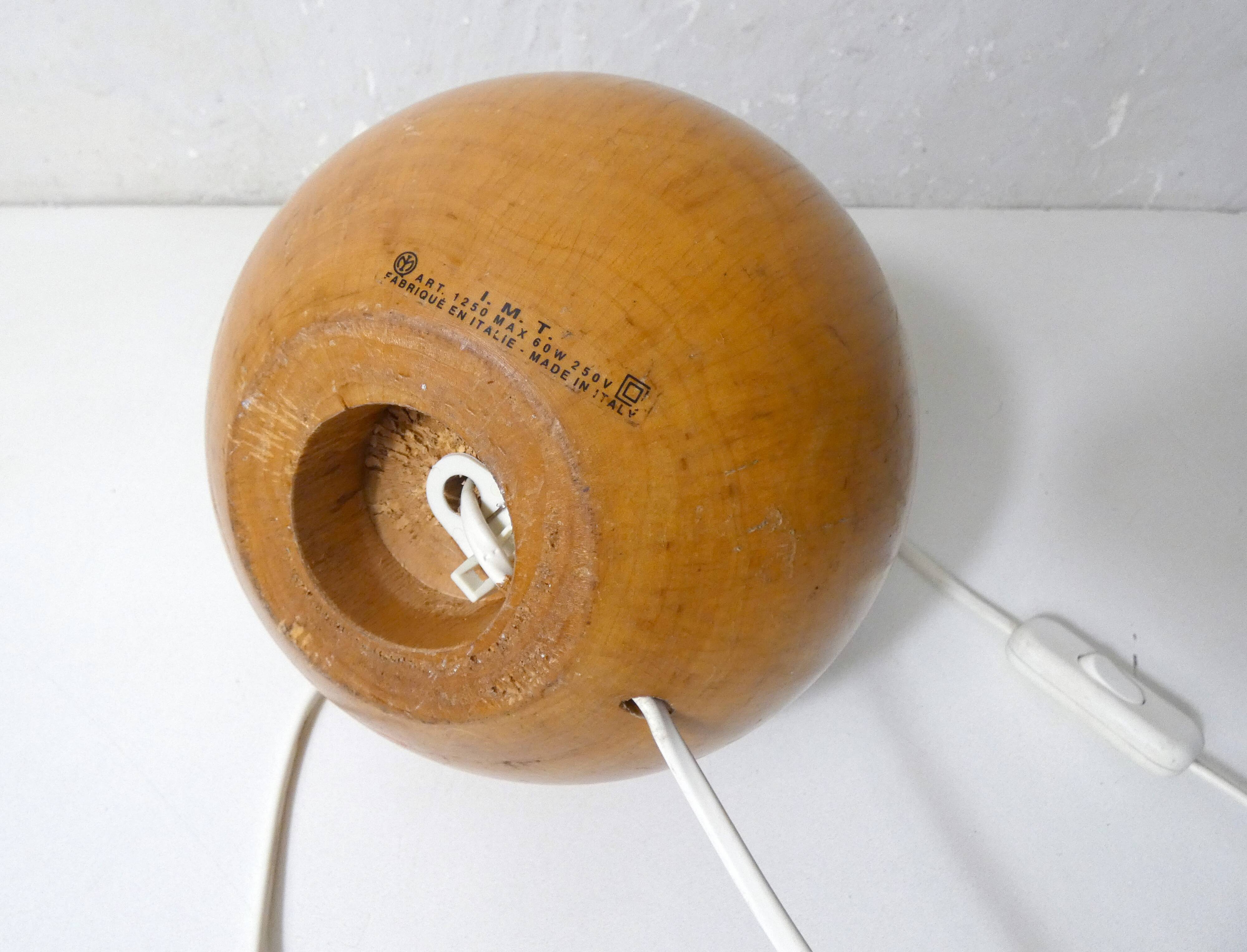 Mid-Century Wooden Desk Lamp IMT Italy Vintage design signed