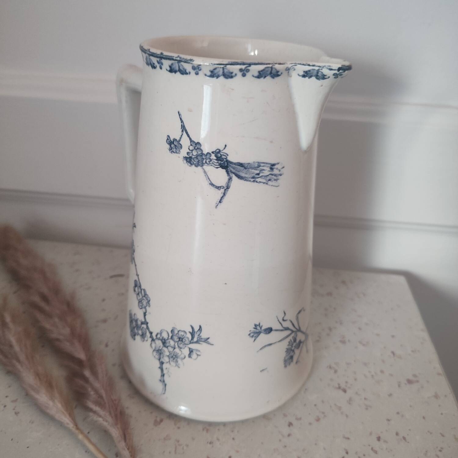 Old milk jug Digoin Sarreguemine model Carmen iron earth