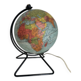 Globe vintage 1960 terrestre verre Perrina mappemonde - 24 cm
