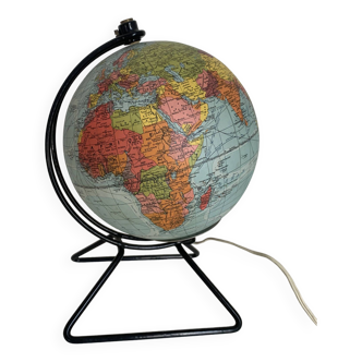 Vintage globe 1960 terrestrial glass Perrina world map - 24 cm