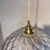 Suspension vintage en verre ciselé