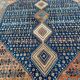 Handmade Yalameh Persian rug 200x300 indigo blue terracotta