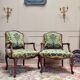 Pair of Louis XV Style Walnut Armchairs, 19th Century