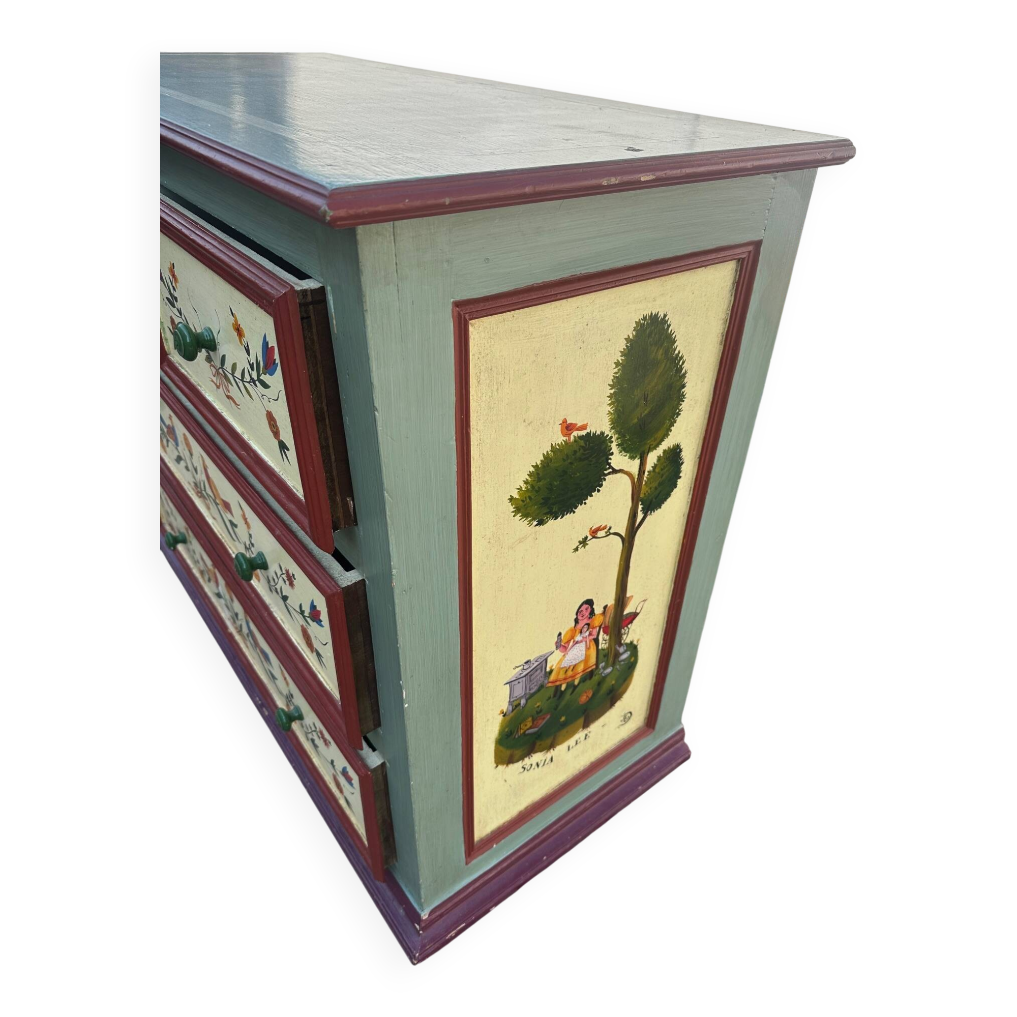 Hand painted chest of drawers