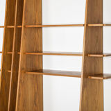Italian shelving unit in walnut, bespoke vintage architect piece - 1980's