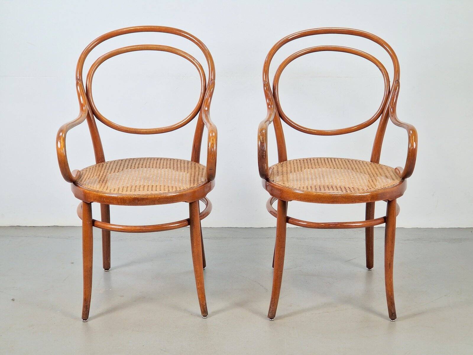 Chaises en osier en bois cintré par Jacob & Josef Kohn pour Wiener Werkstätte, Autriche, années 1890, ensemble de 2