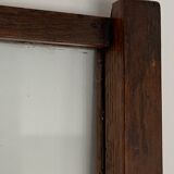 Plateau ancien en verre et bois