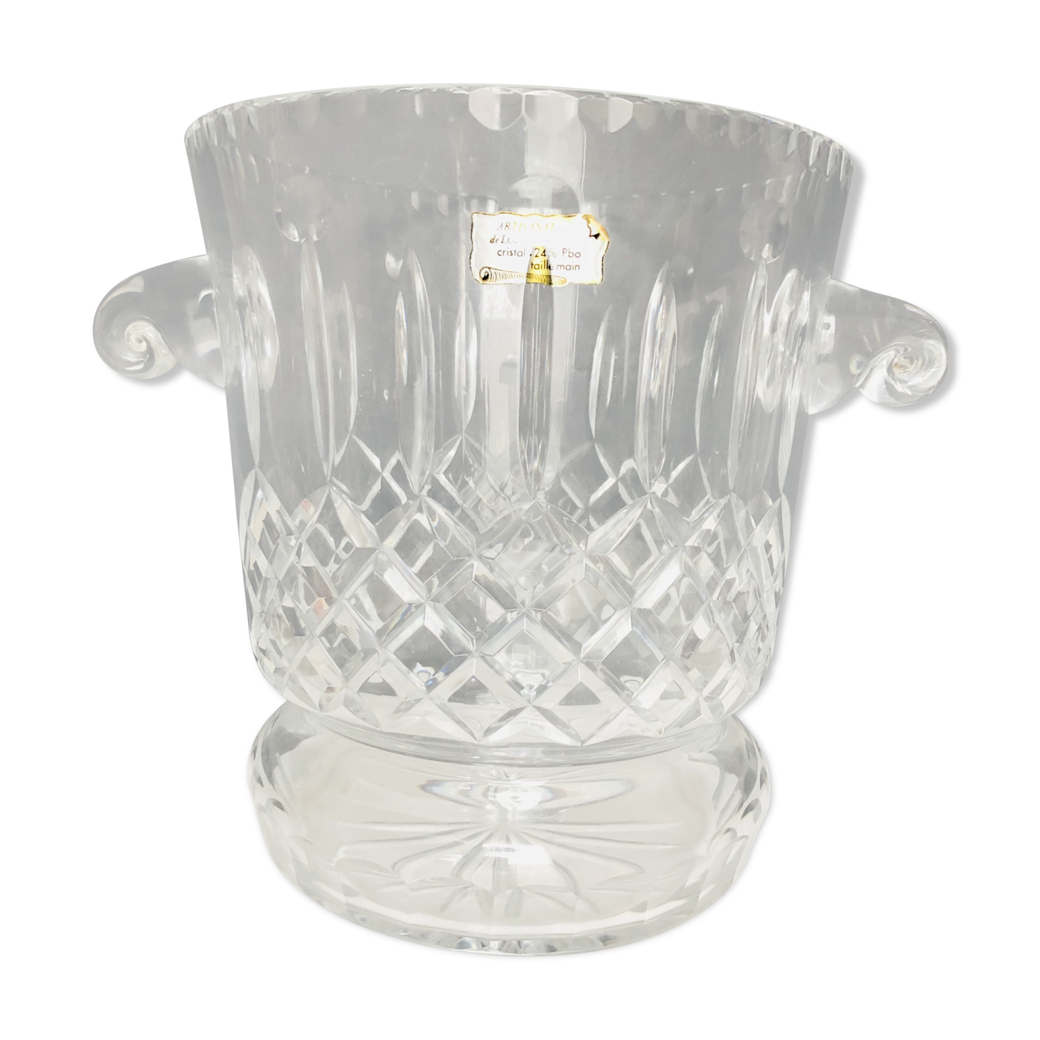 Carved crystal champagne bucket