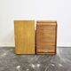 Industrial oak tambour cabinet from the 1930s, portable shape.