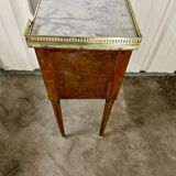 Louis XVI style bedside table in mahogany and marble