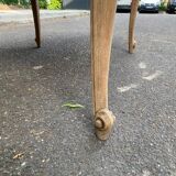 Extendable Louis XV dining table in solid oak wood and marquetry 200cm