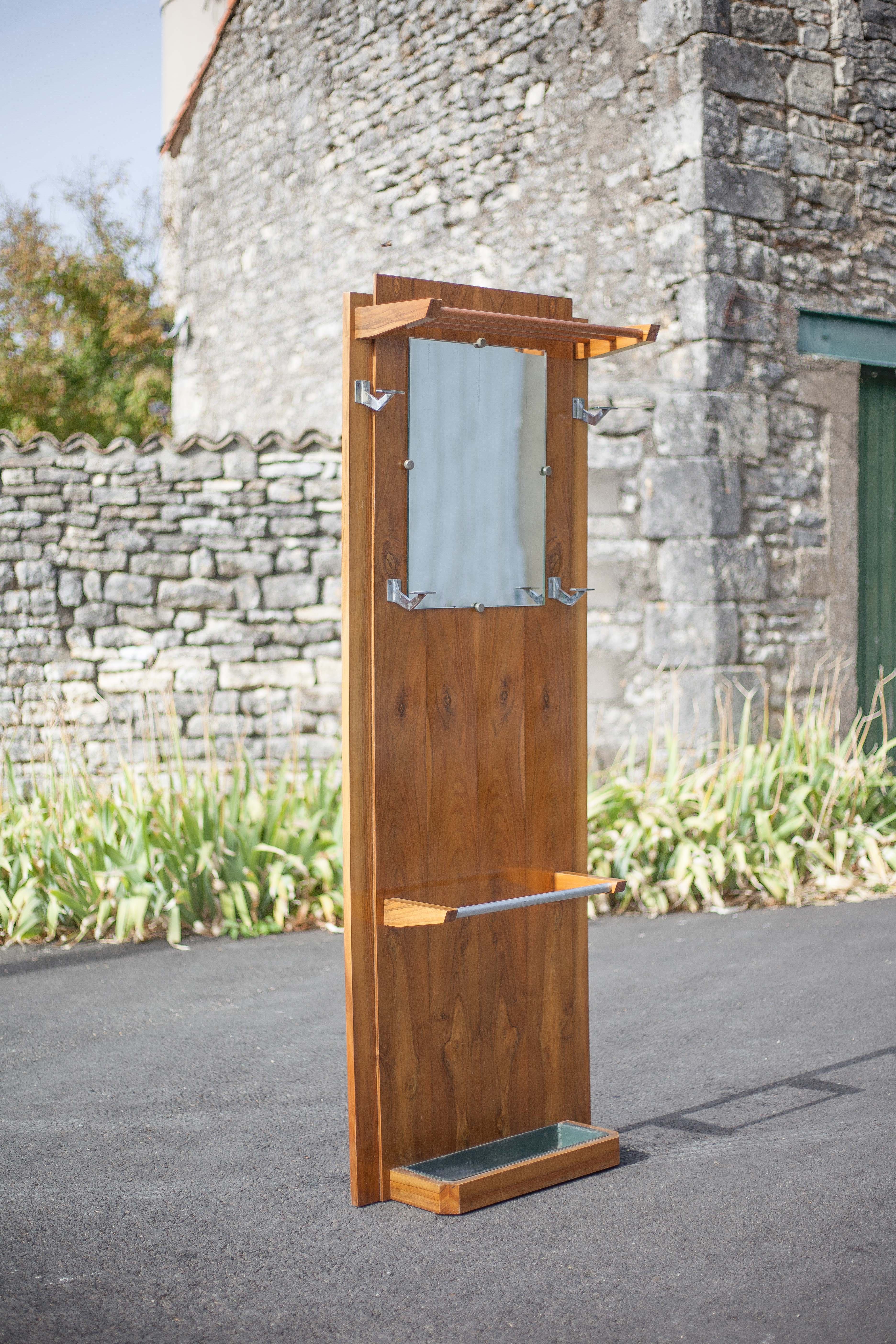 Porte-manteau art déco, porte-manteau bois, vestiaire, meuble hall d'entrée