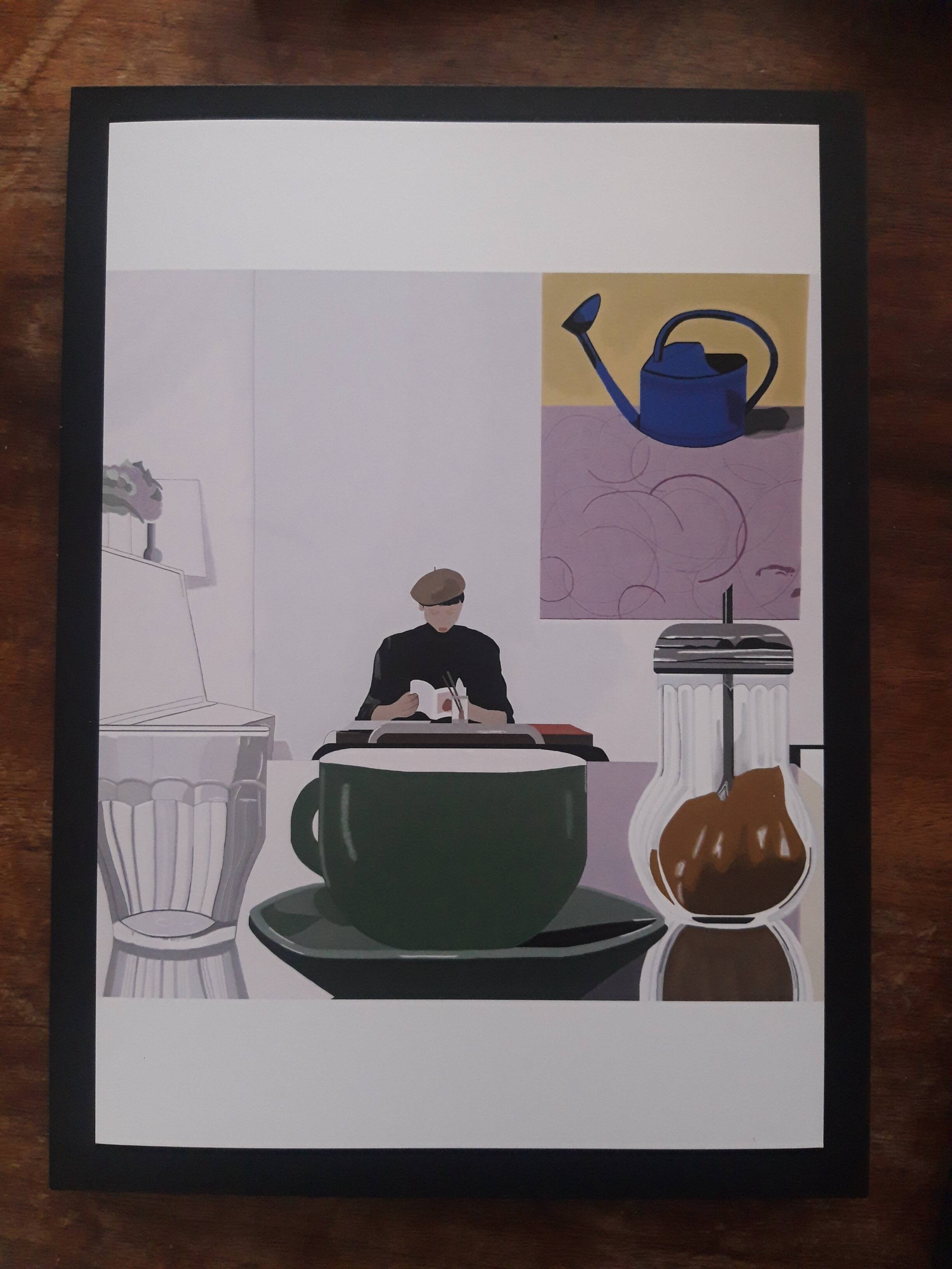 Eating a Book in a Café, contemporary art