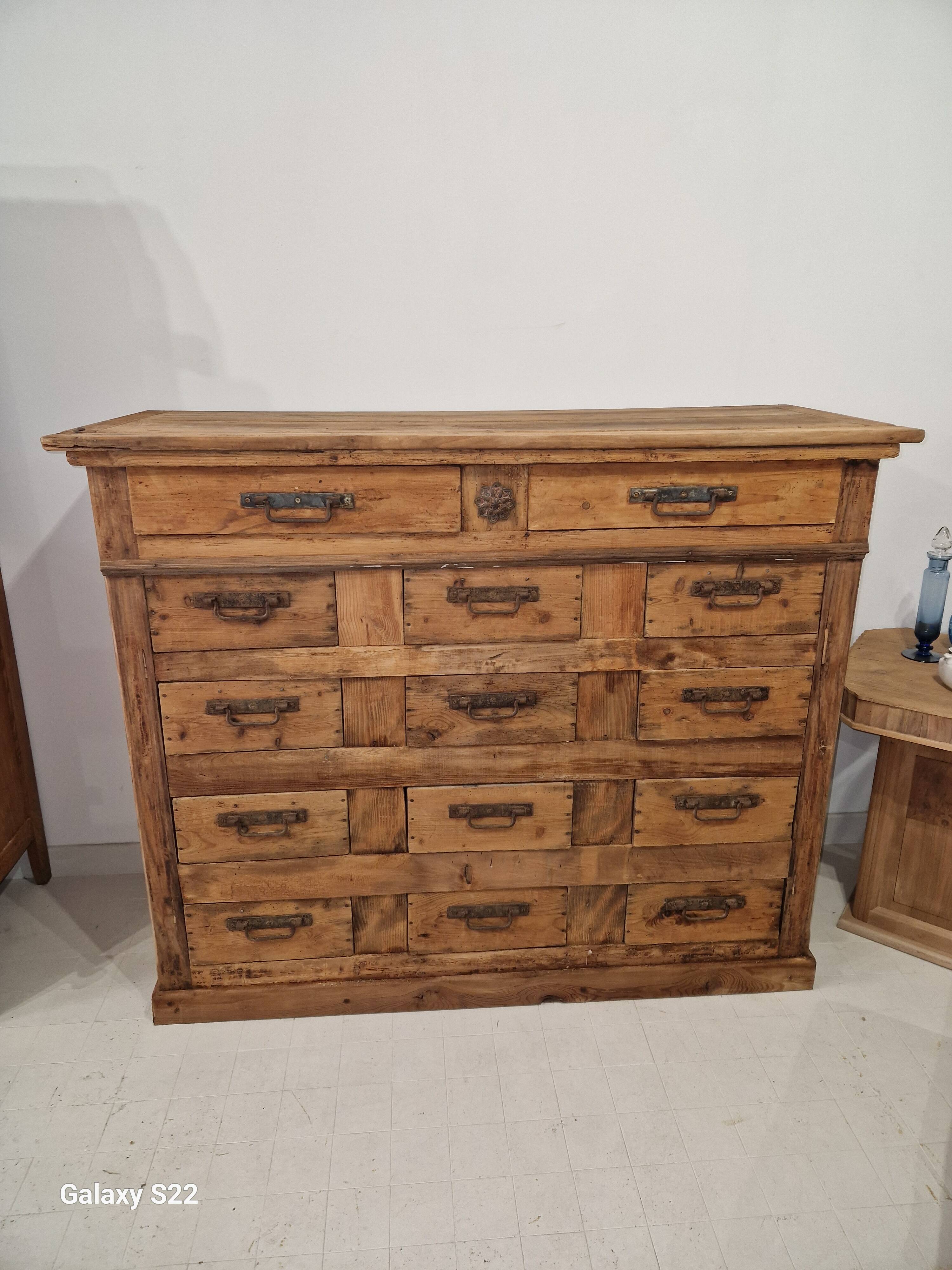 14-drawer wooden chest of drawers