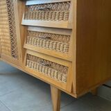 Vintage wicker high sideboard