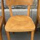 Set of 5 mismatched vintage blond wood bistro chairs