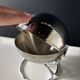 Chrome metal countertop sugar bowl with lid