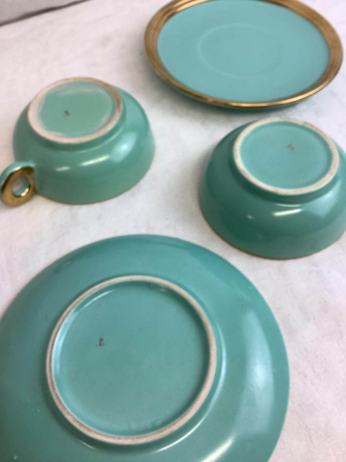 Set of 2 antique tea cups made in France