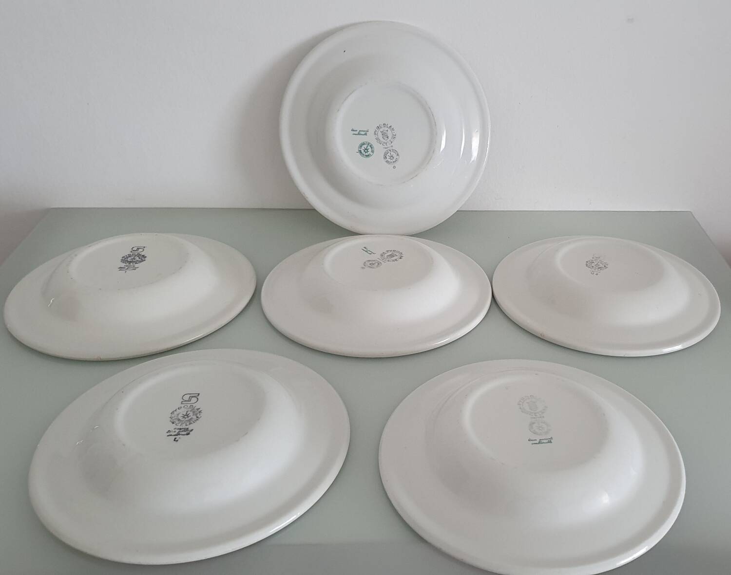 Set of 6 "Bird of Paradise" soup plates from Sarreguemines