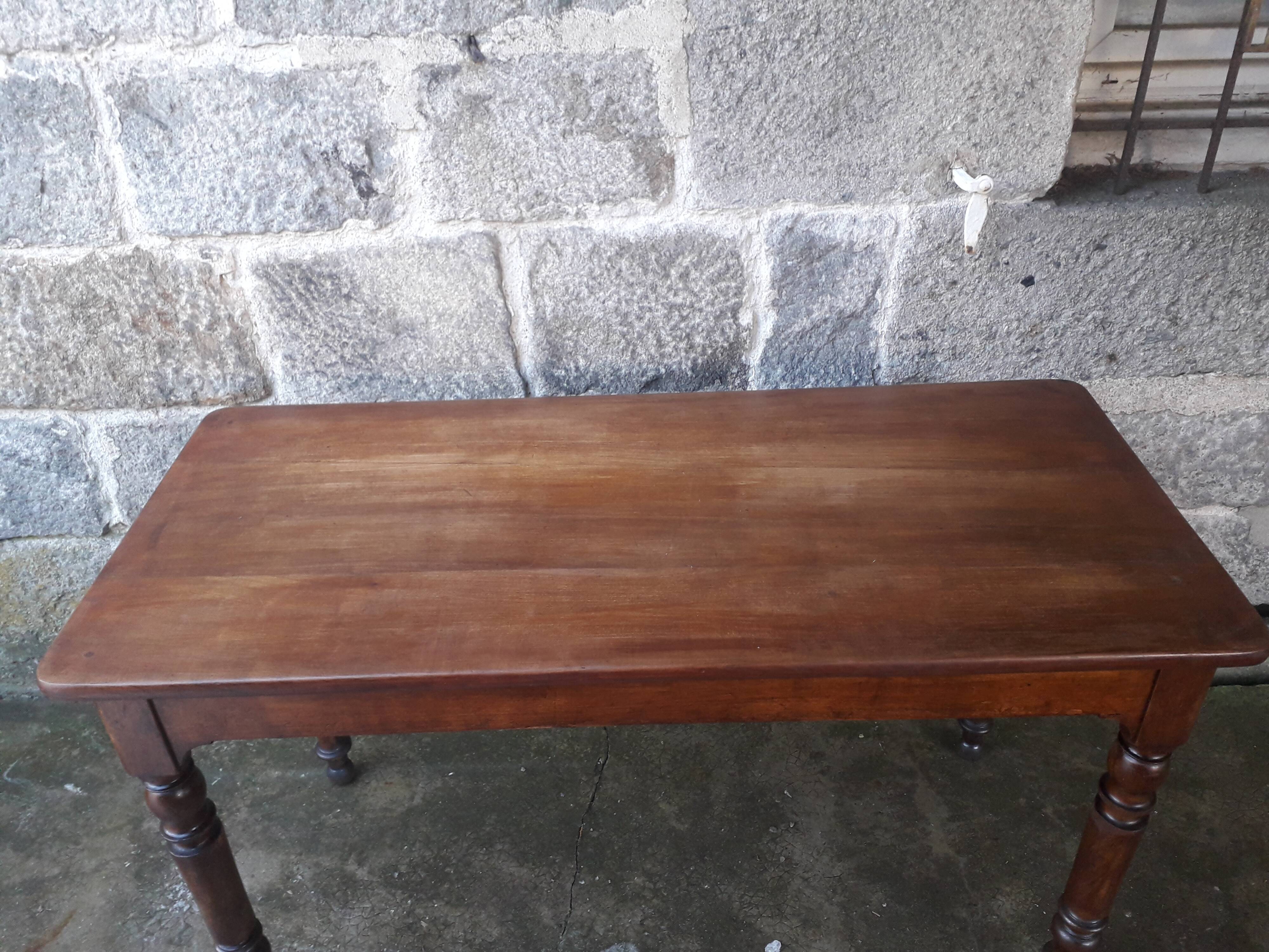 Wooden bistro table, legs turned 125 cm