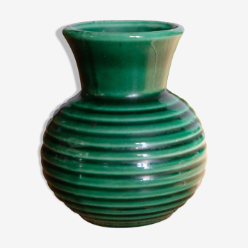 Vase ancien en céramique vert Poët Laval