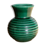 Ancient vase in green ceramic Poet Laval