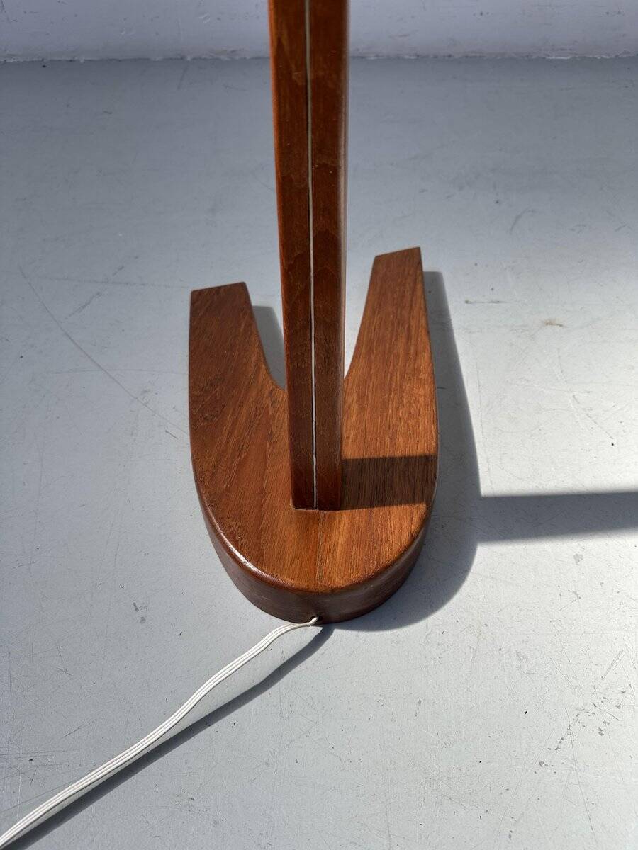 Vintage teak Dornstab floor lamp by J.T. Kalmar & A. Pöll, Austria, 1947