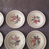 6 old Digoin Sarreguemines hollow plates, Champenois model