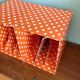 Vinyl storage cube - orange with white polka dots