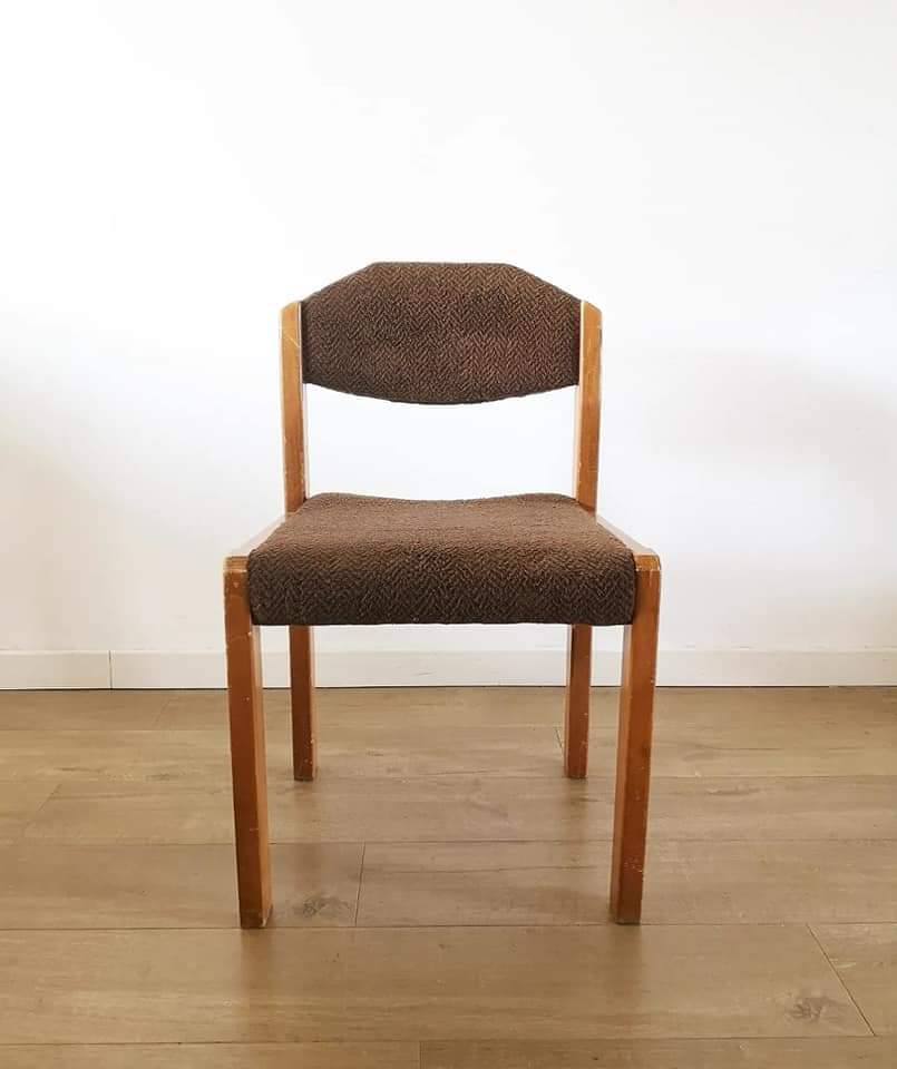 Set of 4 fabric chairs 60s