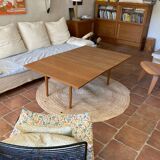 Scandinavian smørrebrød table convertible from coffee table to dining table