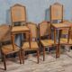 Set of 6 Art Deco walnut chairs from around 1925.