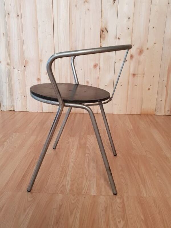 Chaise de bureau en inox vintage