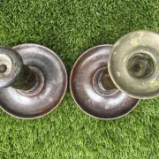 Pair of English oak Barley Twist candlesticks