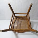 vintage wooden bistro chair with caning