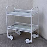 Vintage openwork metal serving trolley from the 1950s