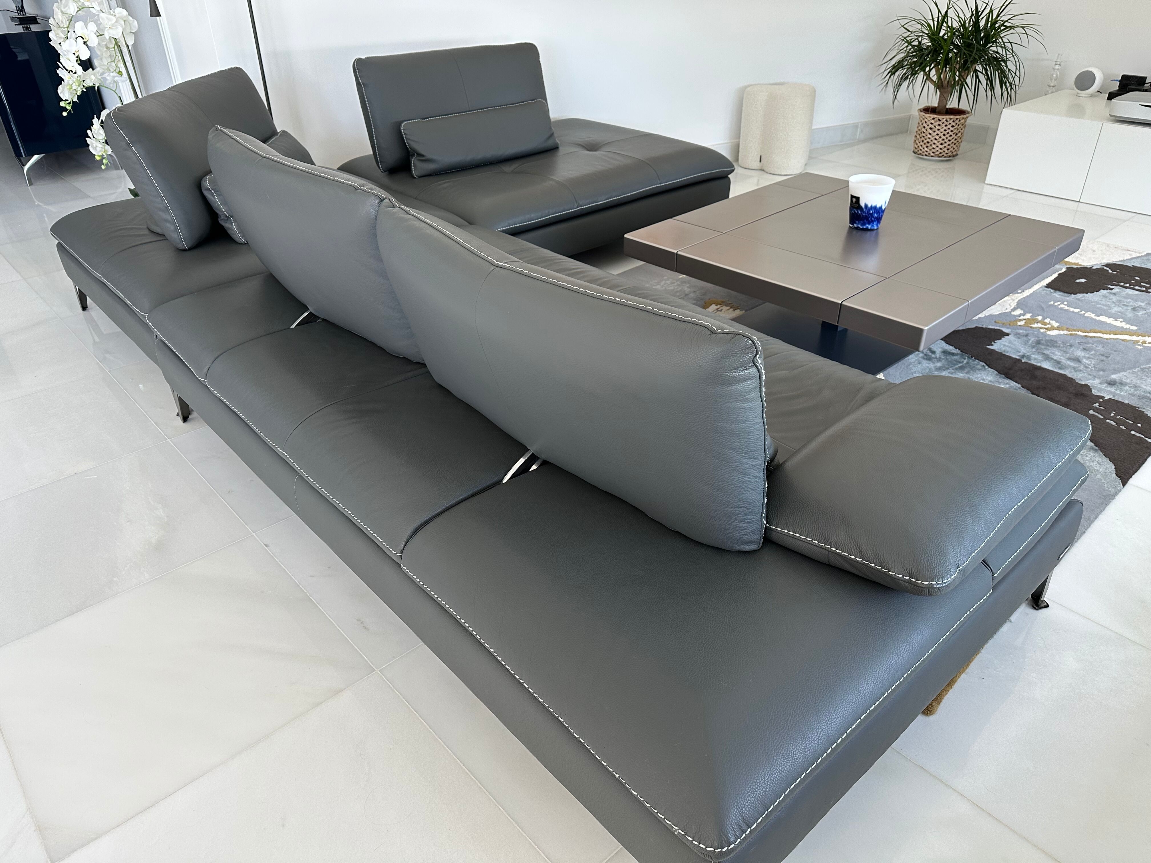 Leather sofa Scenario Roche Bobois