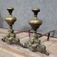 Pair of 18th century gilt bronze andirons with marmosets